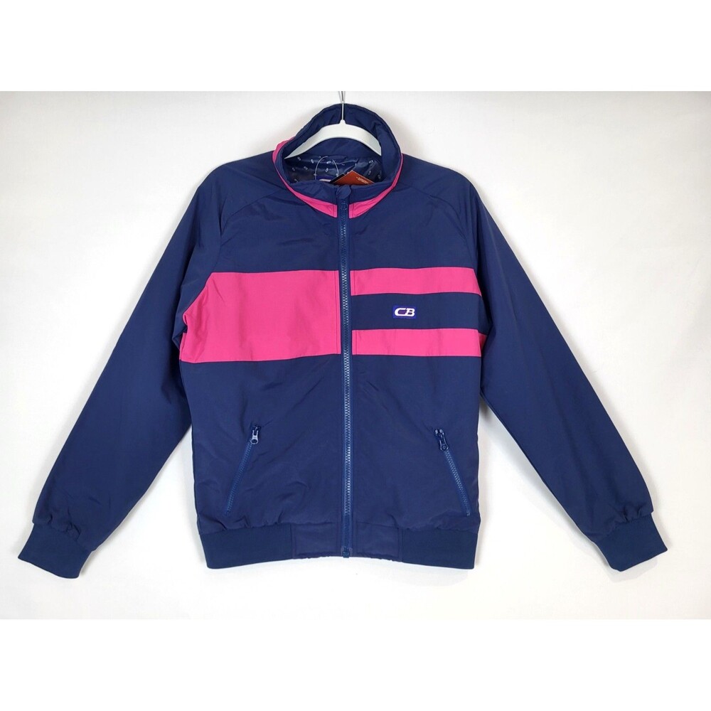 NWT CB Sports Womens Medium Full Zip Jacket Lightweight Navy Pink New